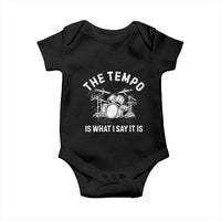Funny Drummer Baby Onesie Retro The Tempo Is What I Say It is - Wonder Print Shop