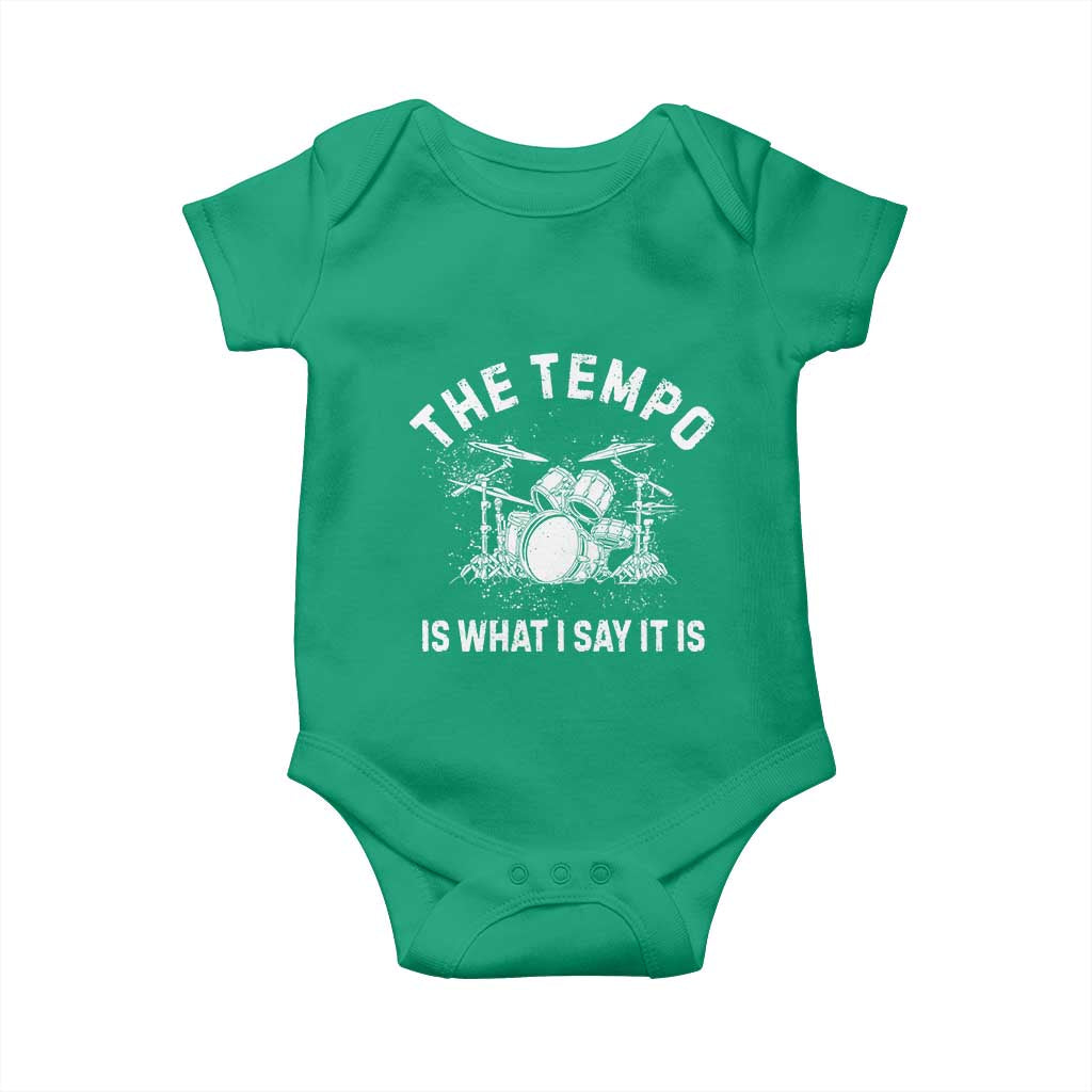Funny Drummer Baby Onesie Retro The Tempo Is What I Say It is - Wonder Print Shop