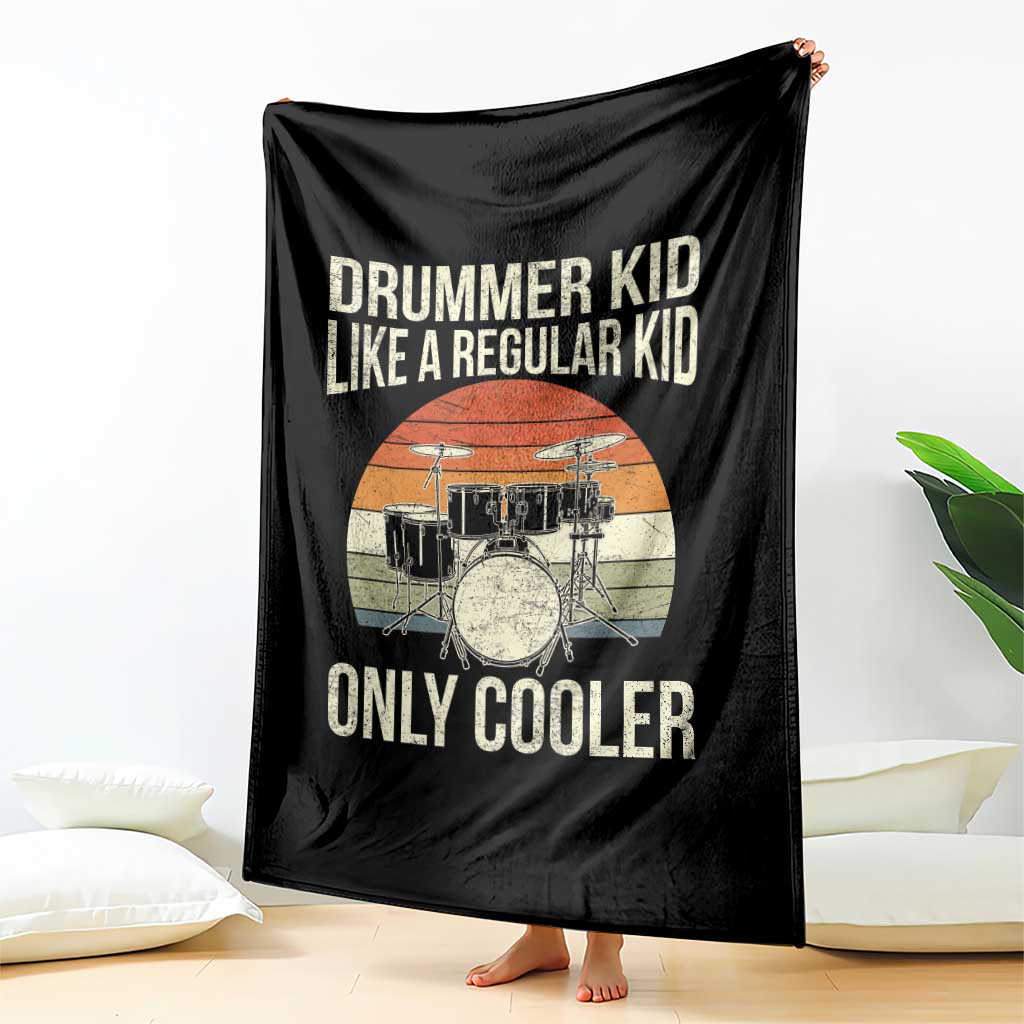 Funny Drummer Kid Throw Blanket Like A Regular Kid But Cooler Boys Girls Kids - Wonder Print Shop