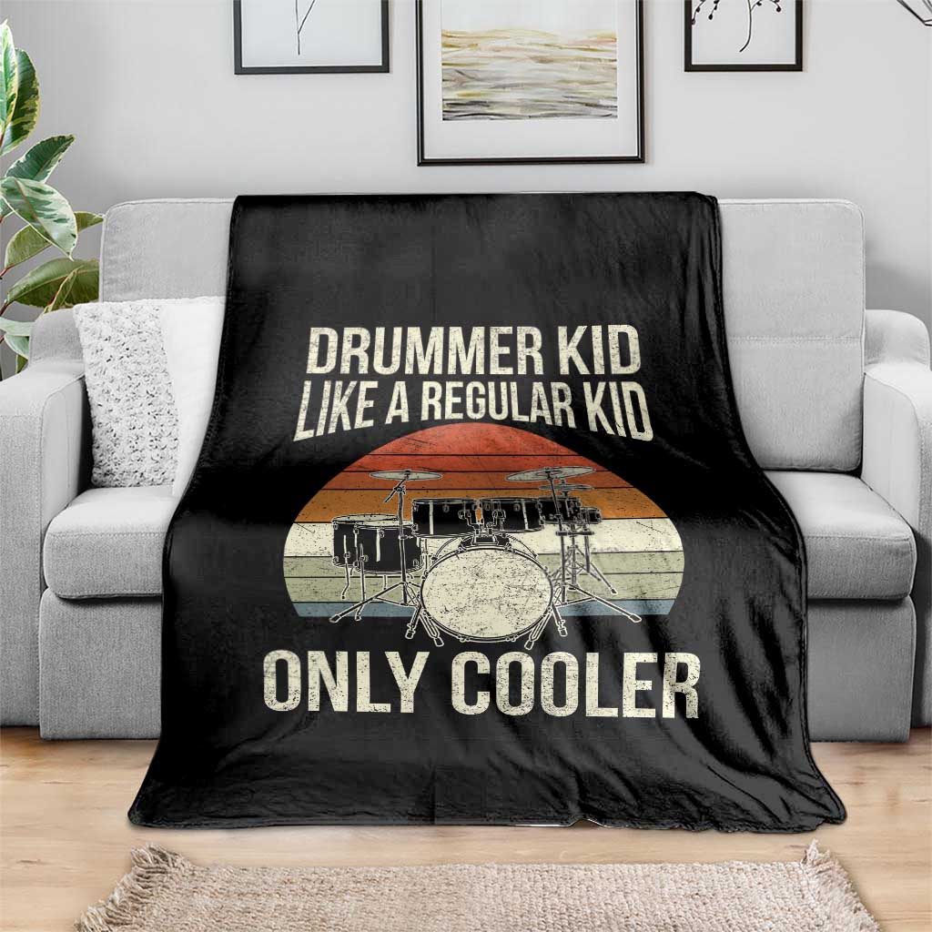 Funny Drummer Kid Throw Blanket Like A Regular Kid But Cooler Boys Girls Kids - Wonder Print Shop