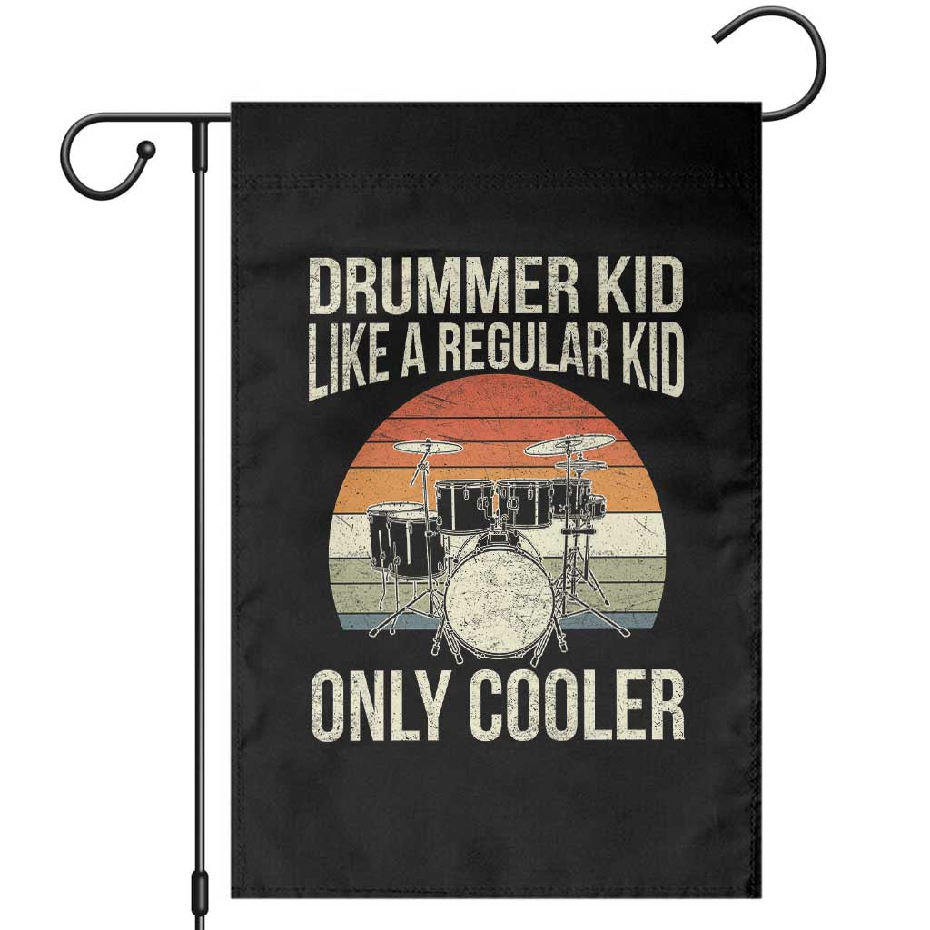 Funny Drummer Kid Garden Flag Like A Regular Kid But Cooler Boys Girls Kids - Wonder Print Shop