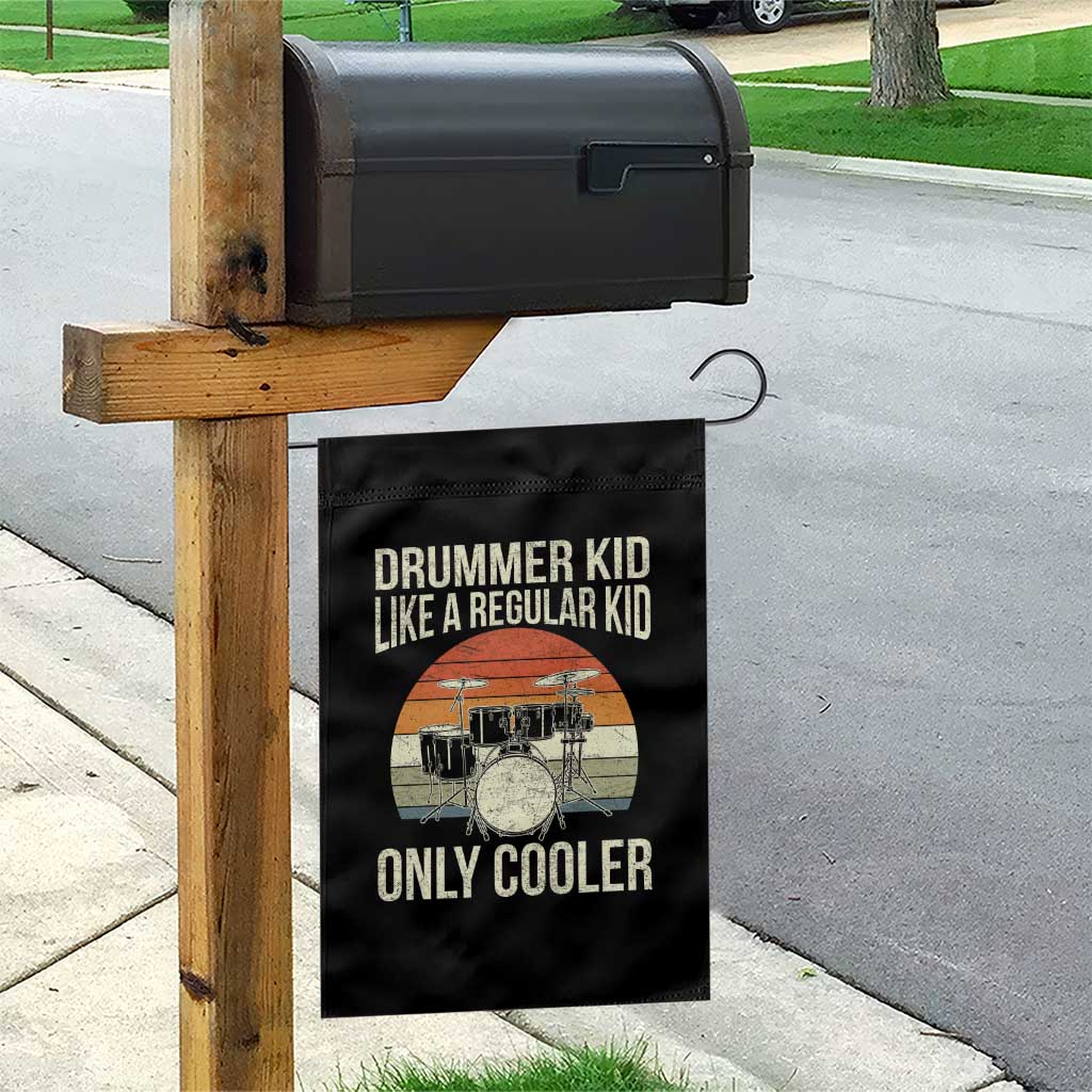 Funny Drummer Kid Garden Flag Like A Regular Kid But Cooler Boys Girls Kids - Wonder Print Shop