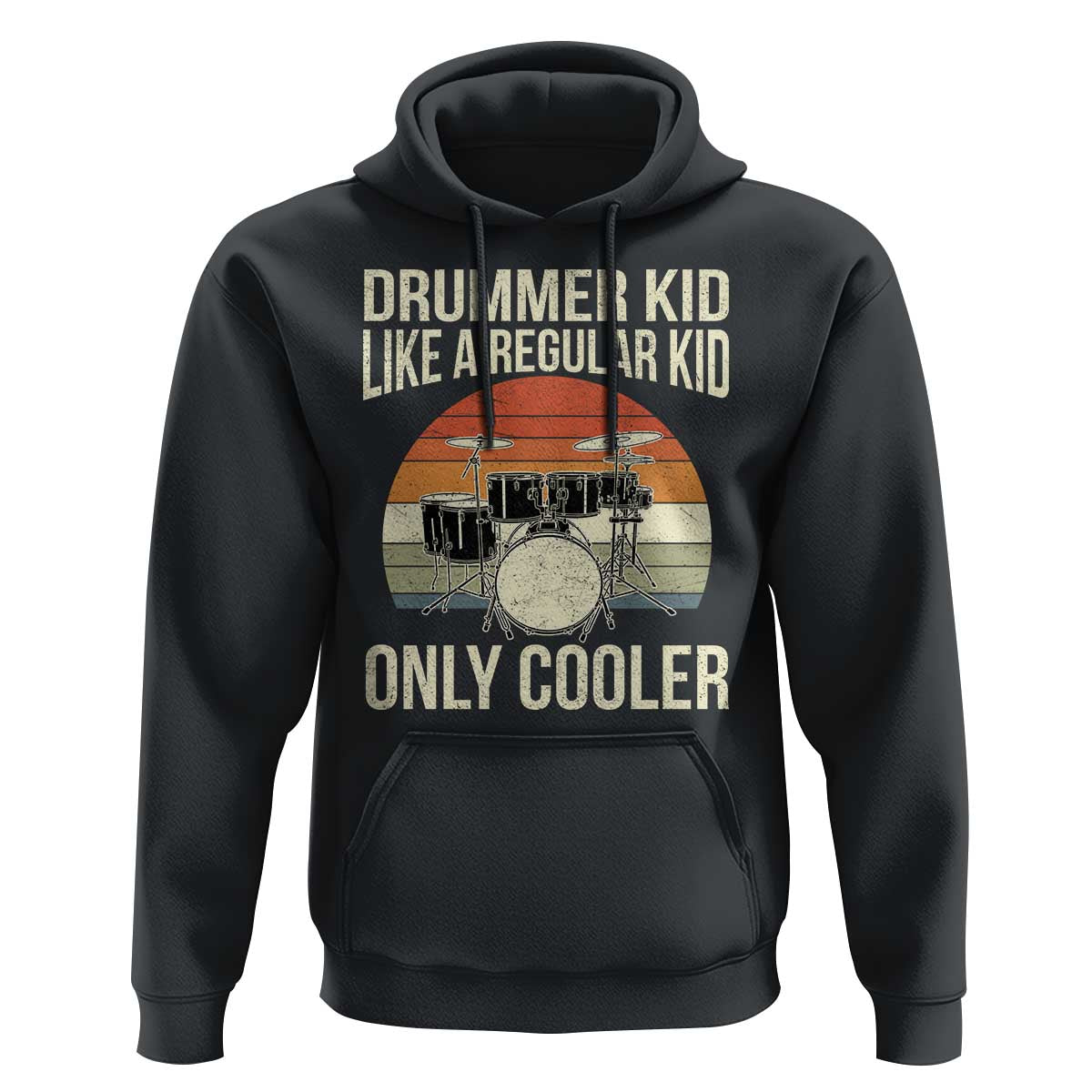 Funny Drummer Kid Hoodie Like A Regular Kid But Cooler Boys Girls Kids - Wonder Print Shop