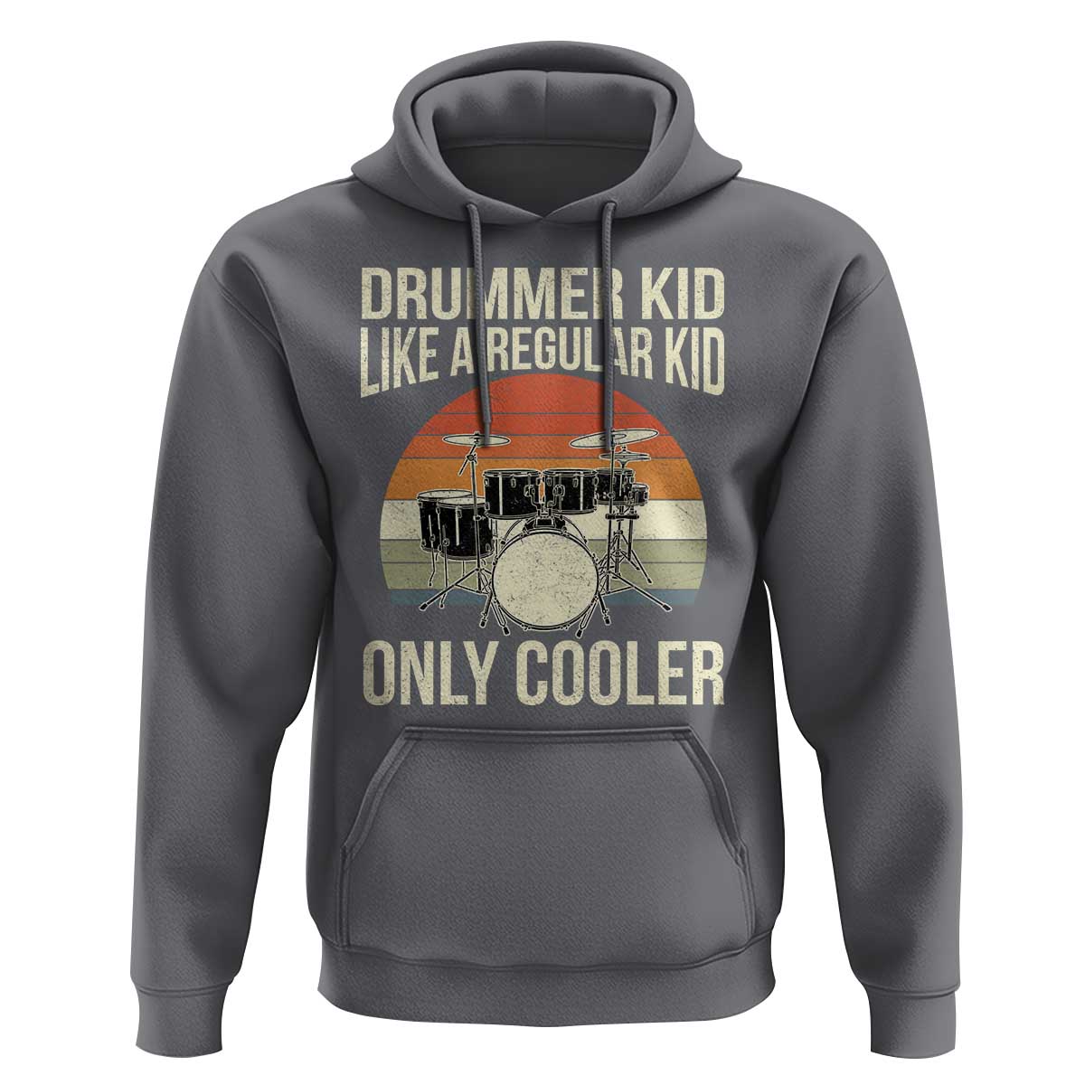 Funny Drummer Kid Hoodie Like A Regular Kid But Cooler Boys Girls Kids - Wonder Print Shop