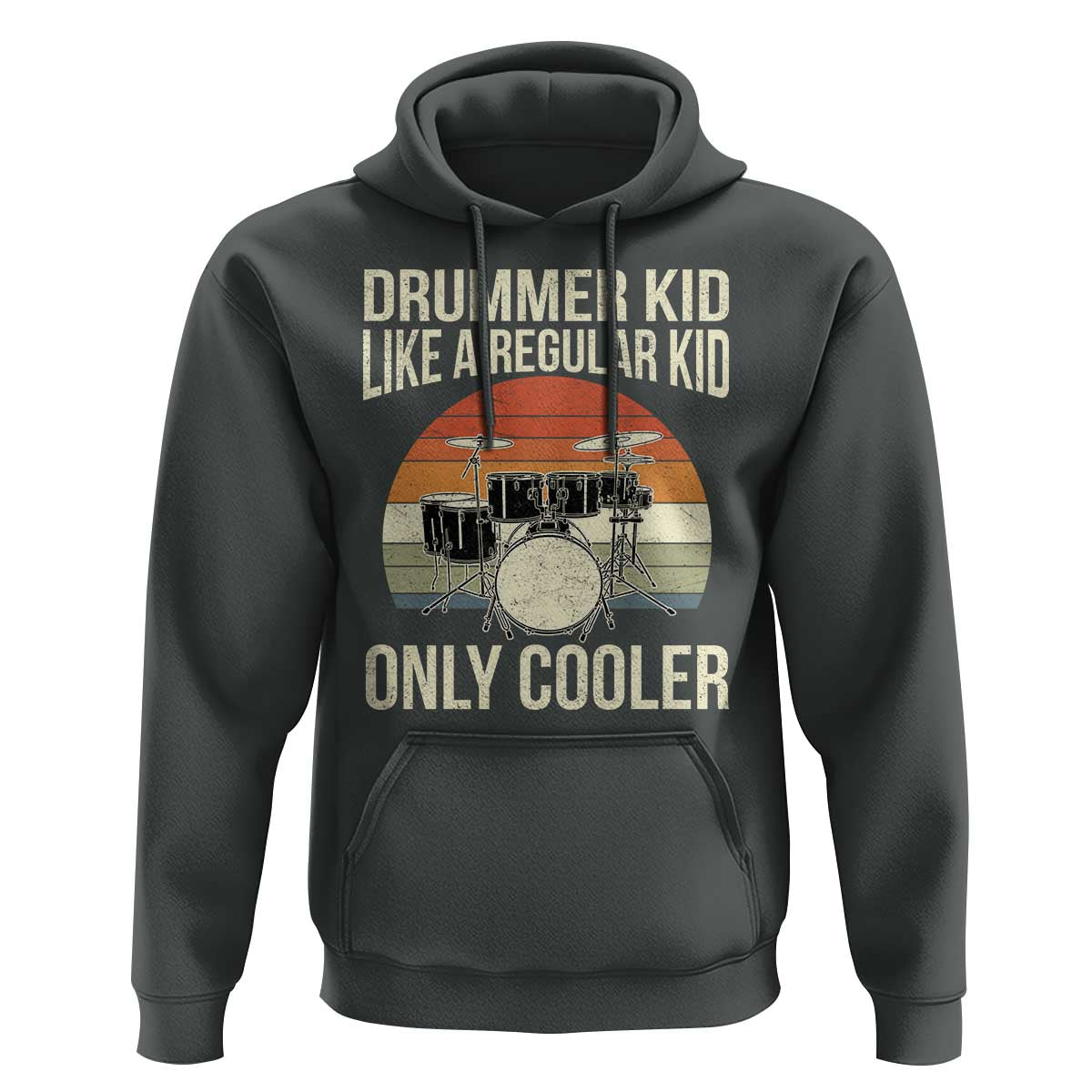 Funny Drummer Kid Hoodie Like A Regular Kid But Cooler Boys Girls Kids - Wonder Print Shop