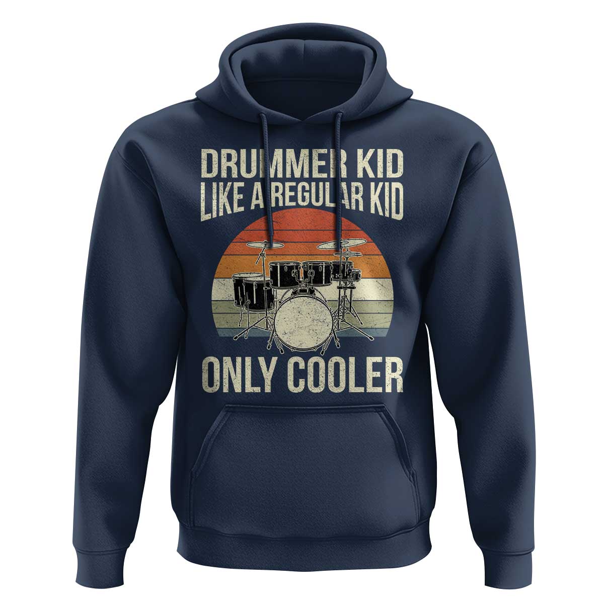 Funny Drummer Kid Hoodie Like A Regular Kid But Cooler Boys Girls Kids - Wonder Print Shop