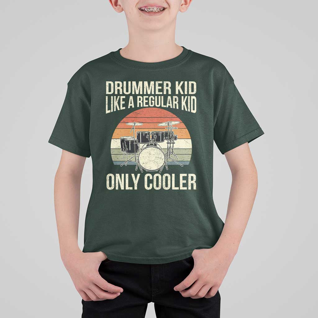 Funny Drummer Kid T Shirt For Kid Like A Regular Kid But Cooler Boys Girls Kids - Wonder Print Shop