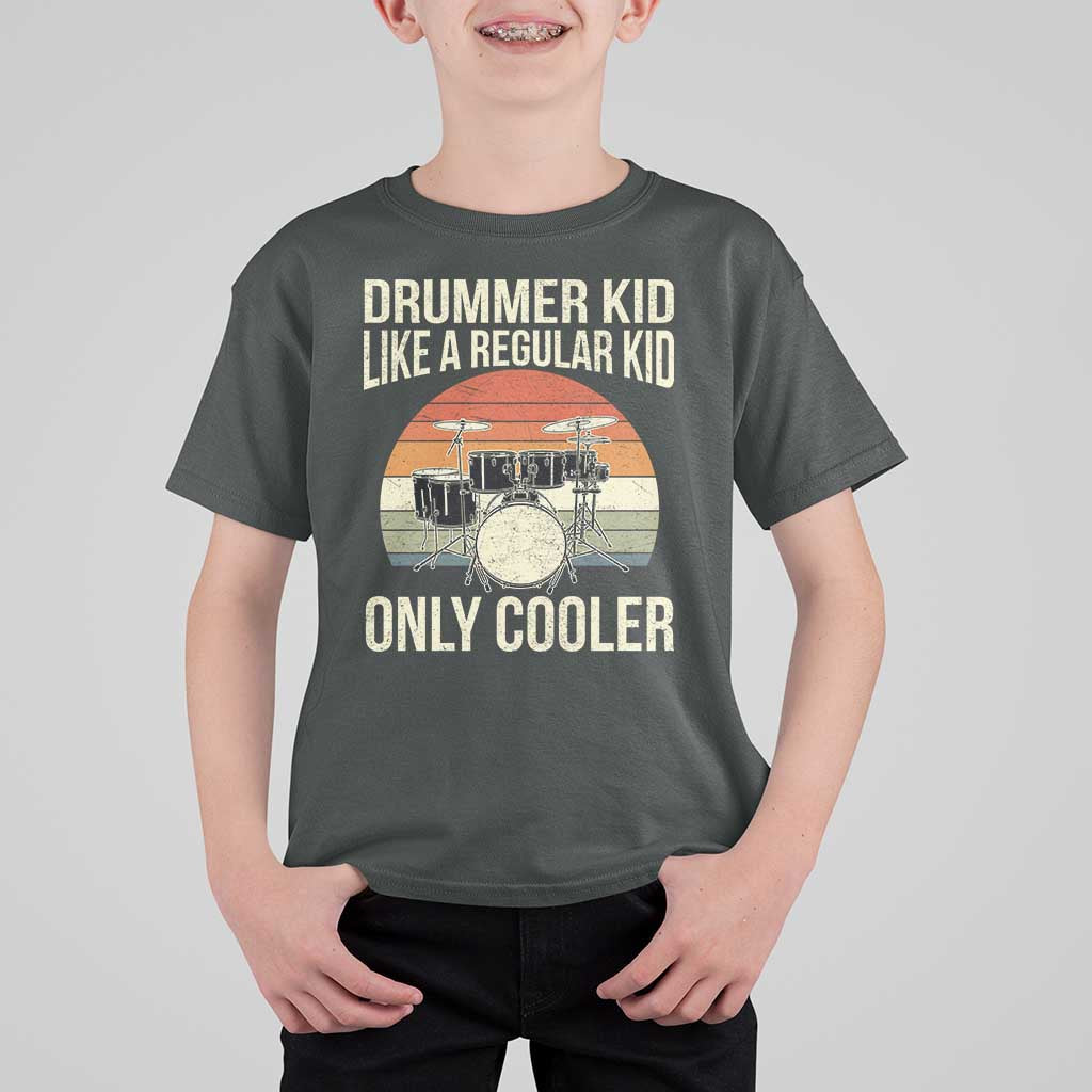 Funny Drummer Kid T Shirt For Kid Like A Regular Kid But Cooler Boys Girls Kids - Wonder Print Shop