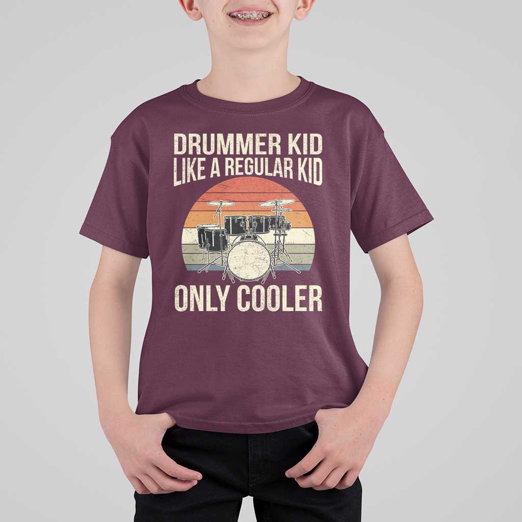 Funny Drummer Kid T Shirt For Kid Like A Regular Kid But Cooler Boys Girls Kids - Wonder Print Shop