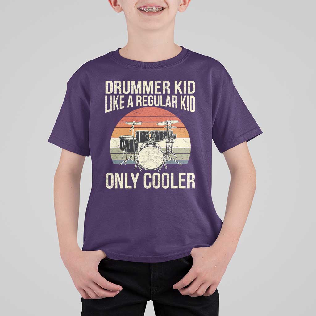 Funny Drummer Kid T Shirt For Kid Like A Regular Kid But Cooler Boys Girls Kids - Wonder Print Shop
