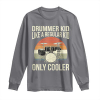 Funny Drummer Kid Long Sleeve Shirt Like A Regular Kid But Cooler Boys Girls Kids - Wonder Print Shop