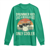 Funny Drummer Kid Long Sleeve Shirt Like A Regular Kid But Cooler Boys Girls Kids - Wonder Print Shop