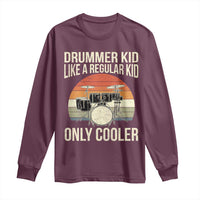Funny Drummer Kid Long Sleeve Shirt Like A Regular Kid But Cooler Boys Girls Kids - Wonder Print Shop