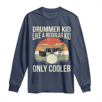 Funny Drummer Kid Long Sleeve Shirt Like A Regular Kid But Cooler Boys Girls Kids - Wonder Print Shop