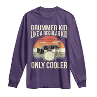 Funny Drummer Kid Long Sleeve Shirt Like A Regular Kid But Cooler Boys Girls Kids - Wonder Print Shop