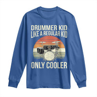 Funny Drummer Kid Long Sleeve Shirt Like A Regular Kid But Cooler Boys Girls Kids - Wonder Print Shop