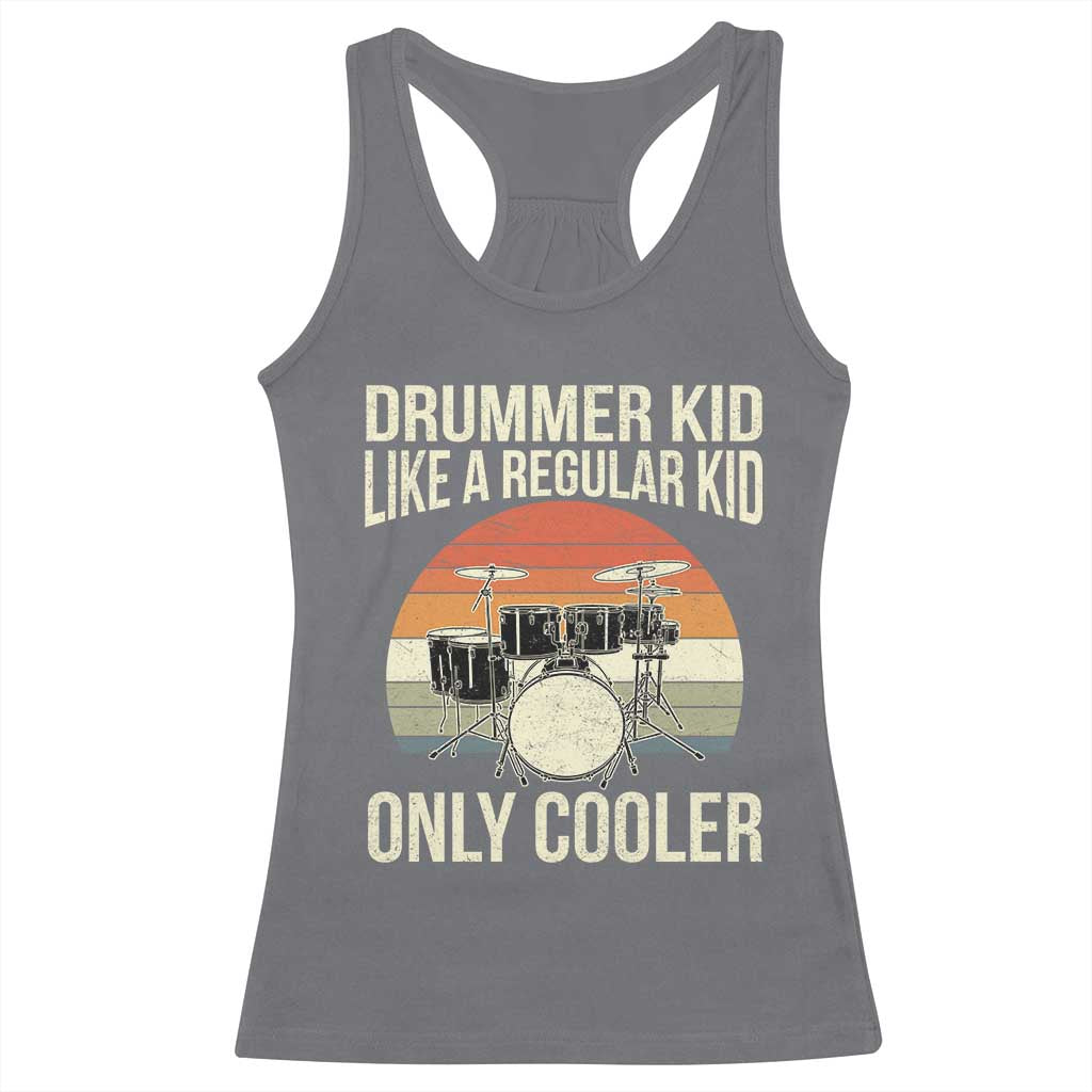 Funny Drummer Kid Racerback Tank Top Like A Regular Kid But Cooler Boys Girls Kids - Wonder Print Shop