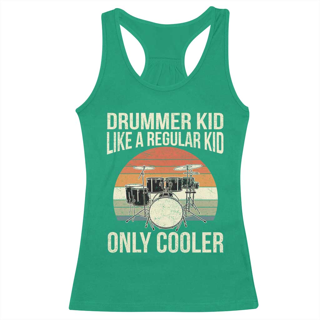 Funny Drummer Kid Racerback Tank Top Like A Regular Kid But Cooler Boys Girls Kids - Wonder Print Shop