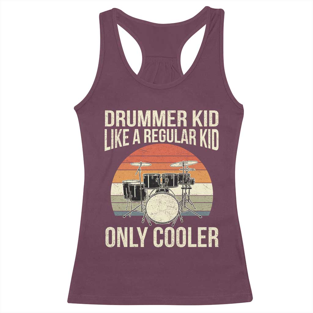 Funny Drummer Kid Racerback Tank Top Like A Regular Kid But Cooler Boys Girls Kids - Wonder Print Shop