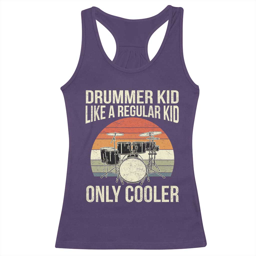 Funny Drummer Kid Racerback Tank Top Like A Regular Kid But Cooler Boys Girls Kids - Wonder Print Shop
