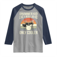 Funny Drummer Kid Raglan Shirt Like A Regular Kid But Cooler Boys Girls Kids - Wonder Print Shop