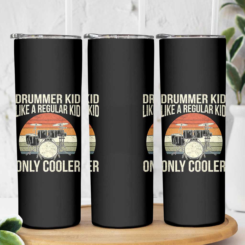 Funny Drummer Kid Skinny Tumbler Like A Regular Kid But Cooler Boys Girls Kids - undefined