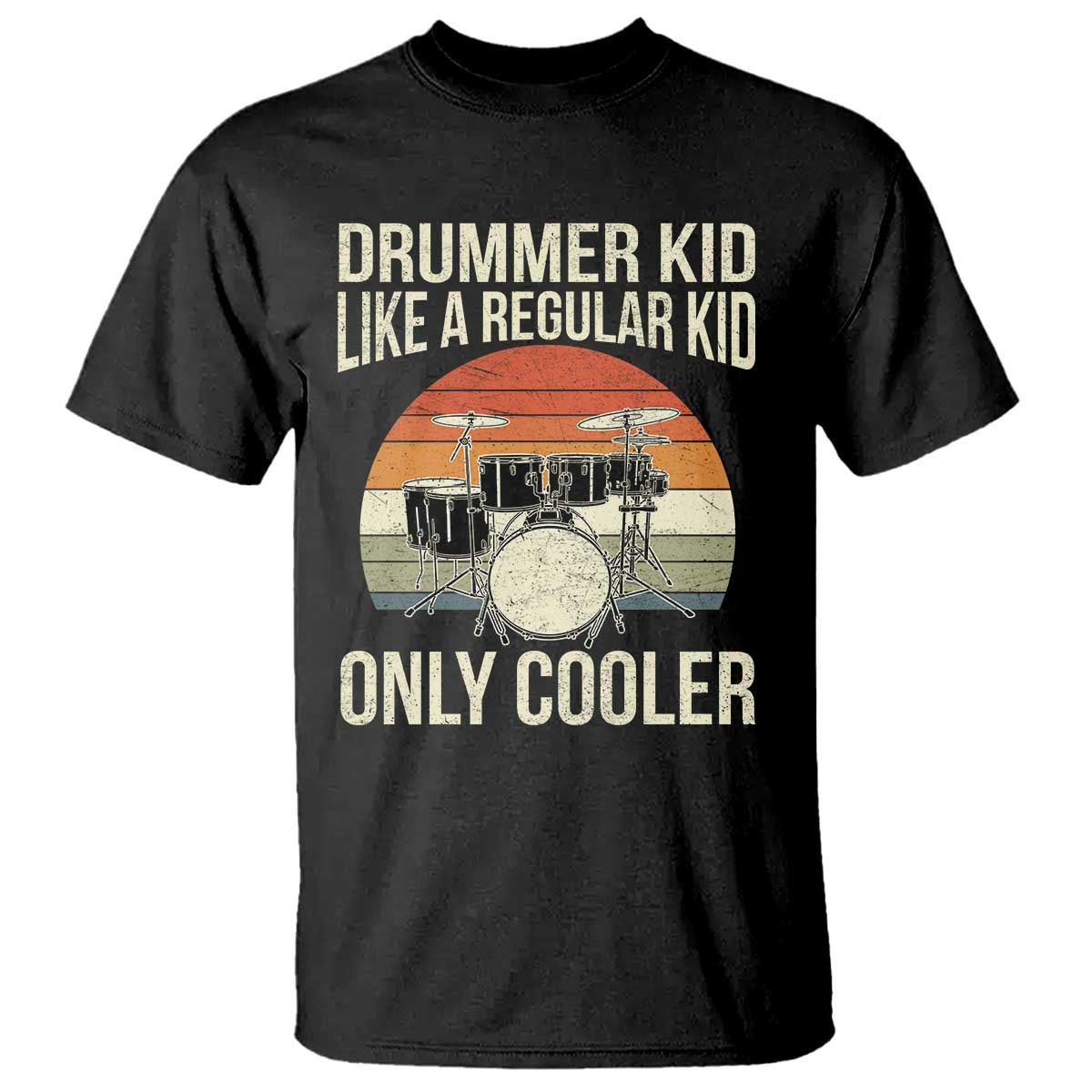 Funny Drummer Kid T Shirt Like A Regular Kid But Cooler Boys Girls Kids - Wonder Print Shop