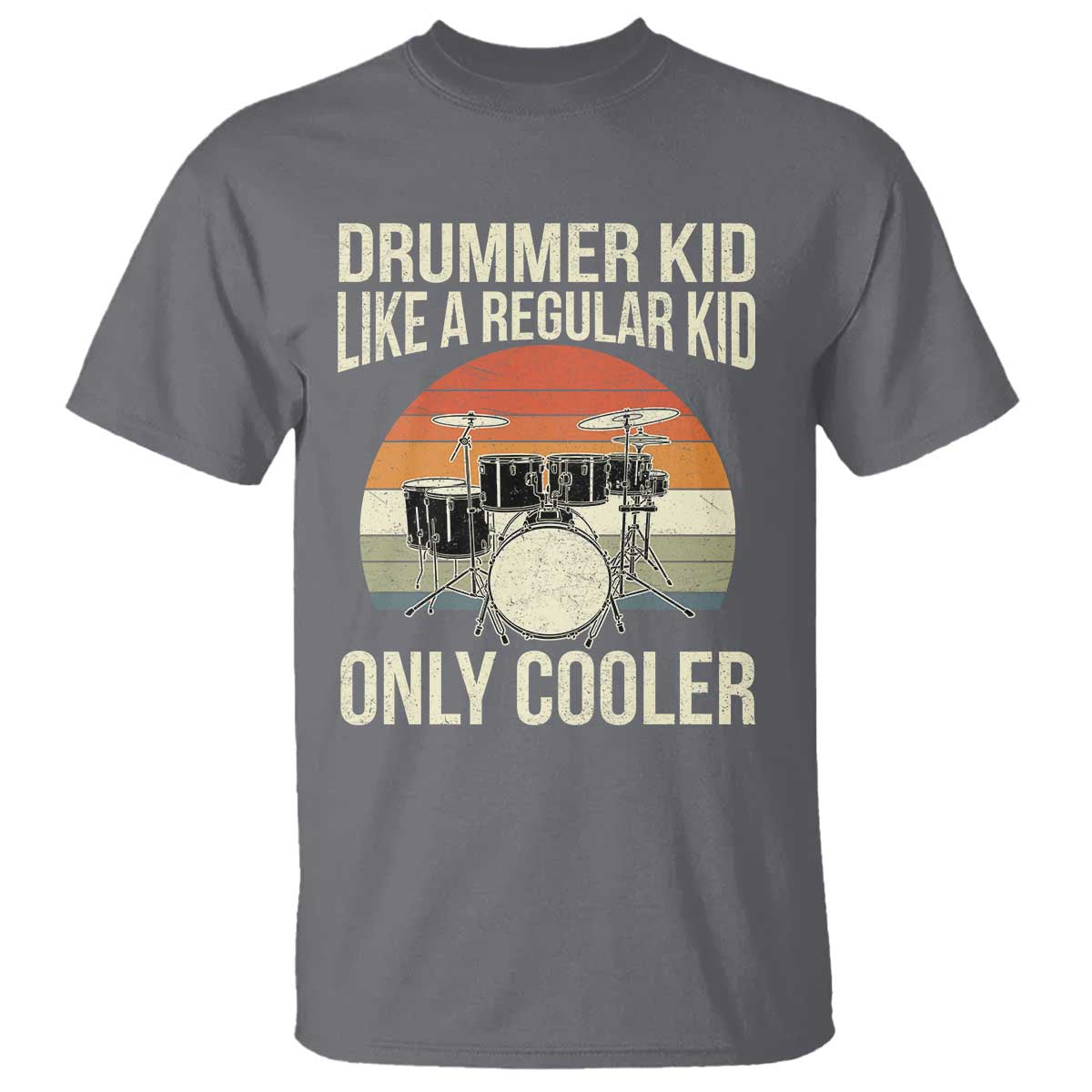 Funny Drummer Kid T Shirt Like A Regular Kid But Cooler Boys Girls Kids - Wonder Print Shop