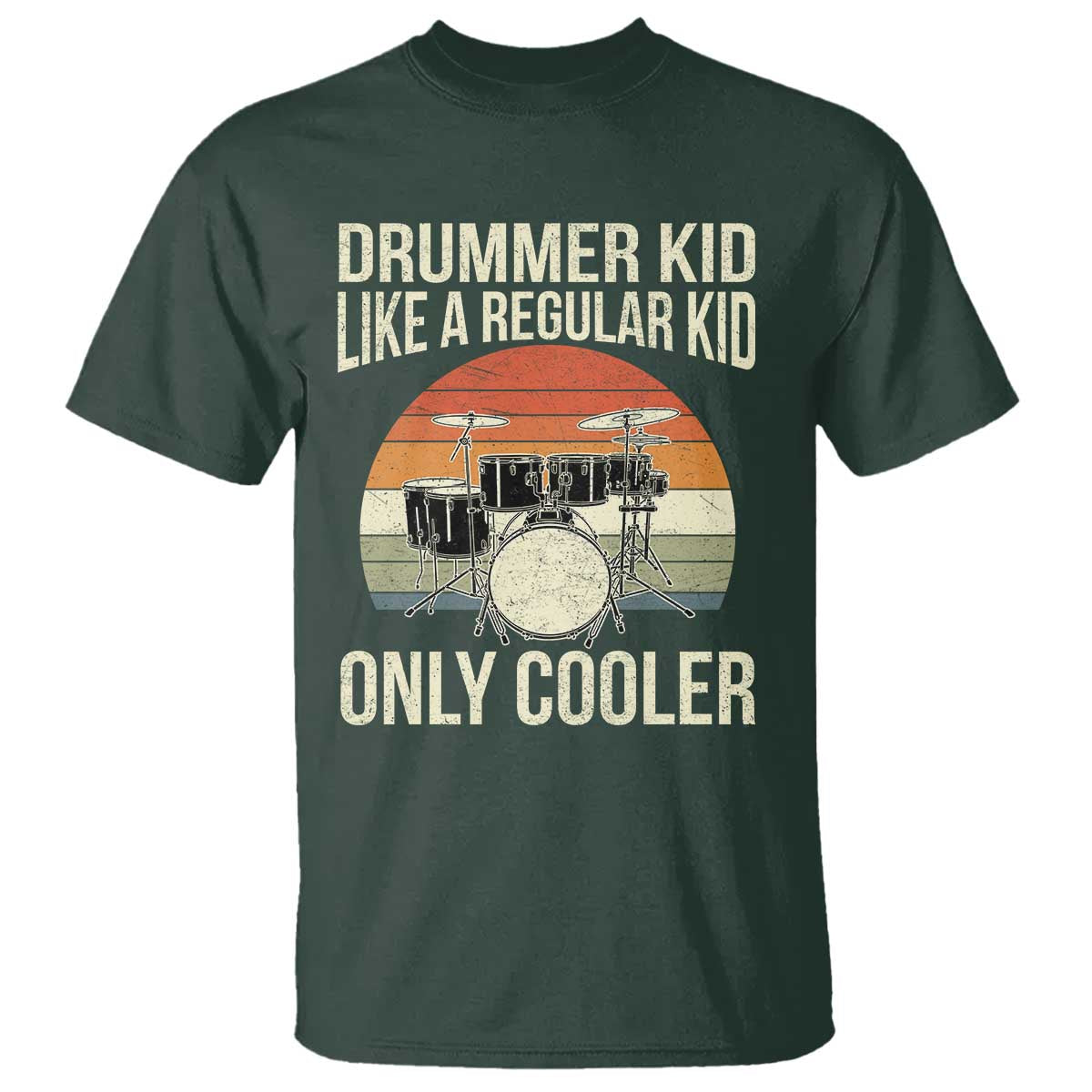 Funny Drummer Kid T Shirt Like A Regular Kid But Cooler Boys Girls Kids - Wonder Print Shop