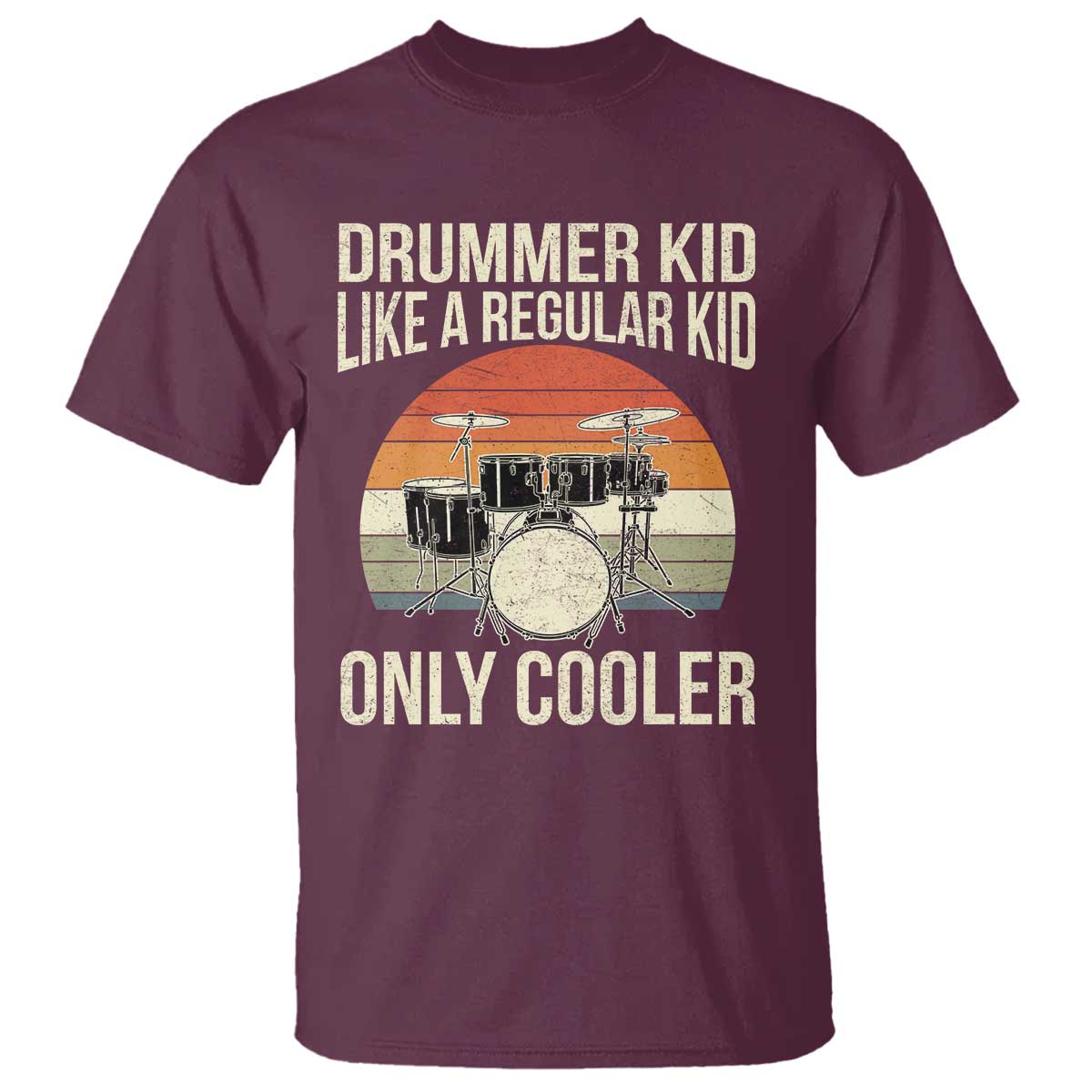 Funny Drummer Kid T Shirt Like A Regular Kid But Cooler Boys Girls Kids - Wonder Print Shop