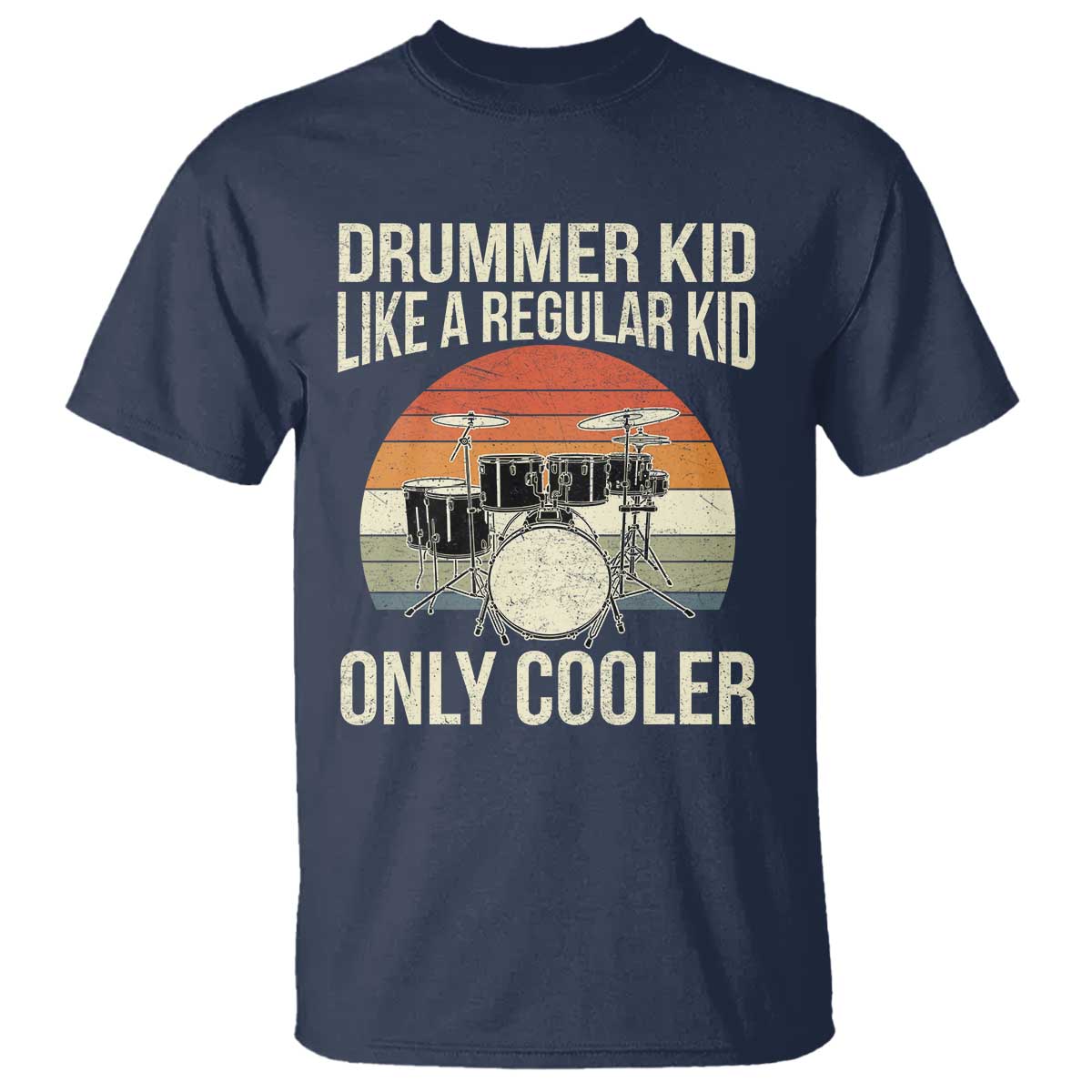 Funny Drummer Kid T Shirt Like A Regular Kid But Cooler Boys Girls Kids - Wonder Print Shop