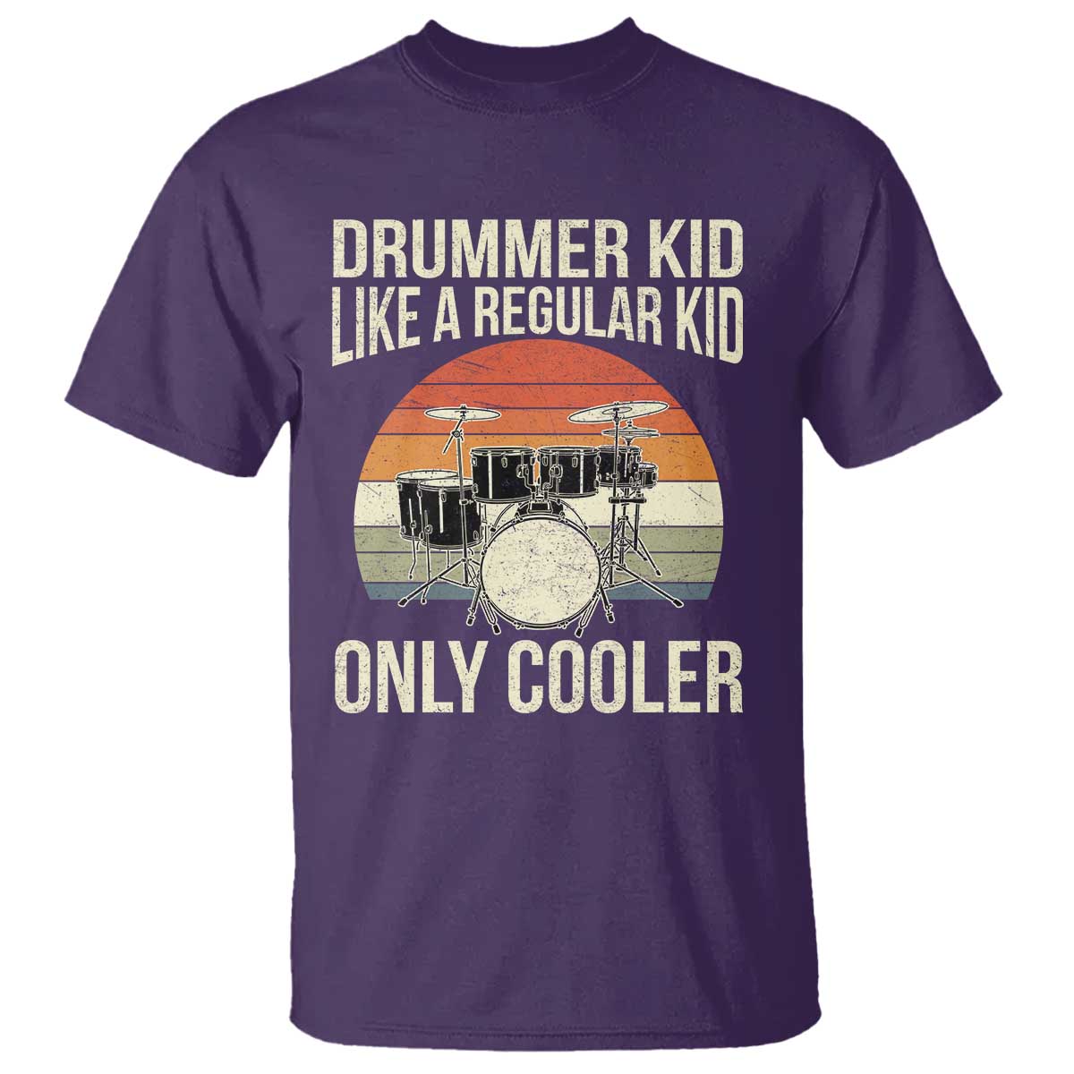 Funny Drummer Kid T Shirt Like A Regular Kid But Cooler Boys Girls Kids - Wonder Print Shop