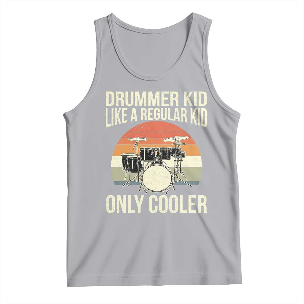Funny Drummer Kid Tank Top Like A Regular Kid But Cooler Boys Girls Kids - Wonder Print Shop