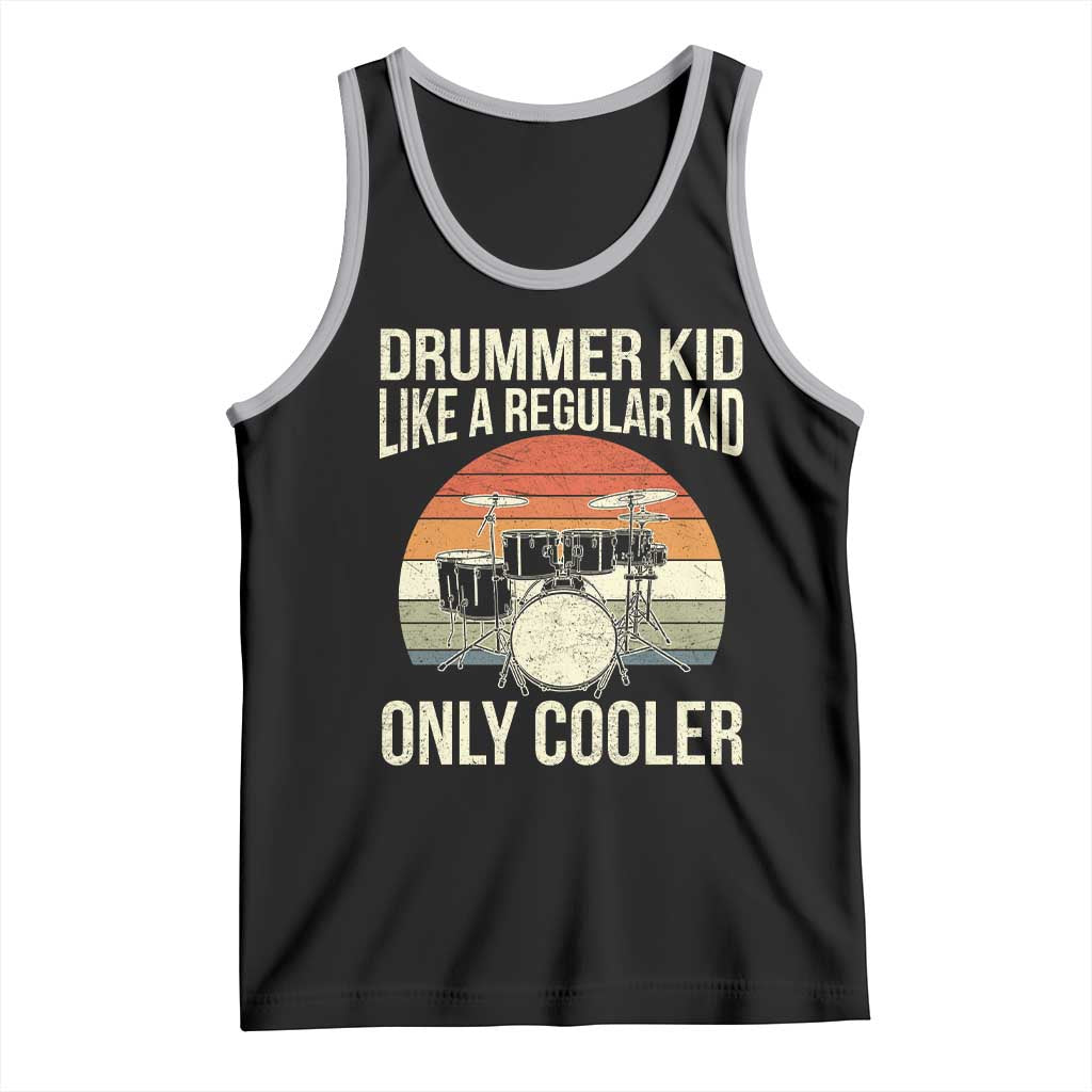Funny Drummer Kid Tank Top Like A Regular Kid But Cooler Boys Girls Kids - Wonder Print Shop