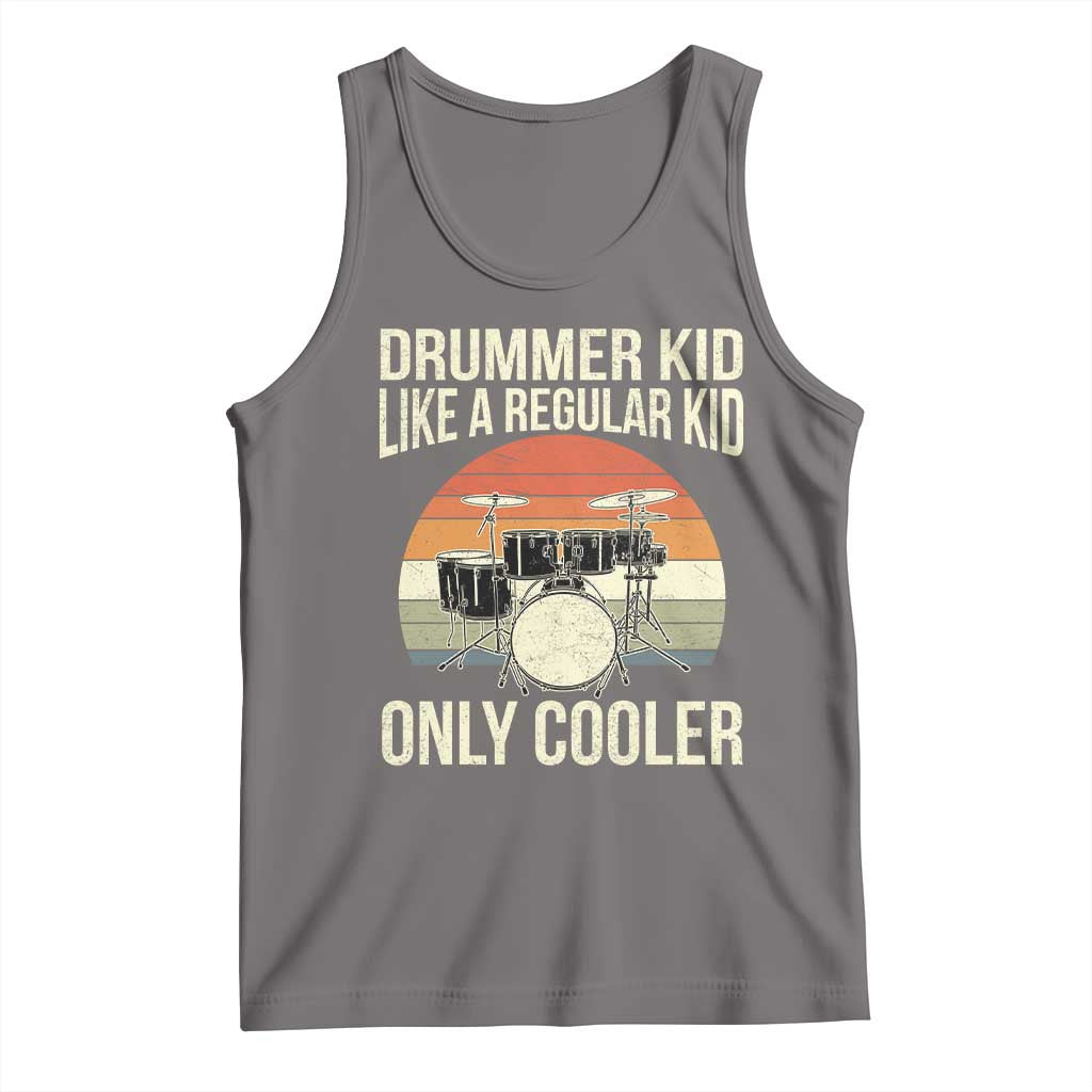 Funny Drummer Kid Tank Top Like A Regular Kid But Cooler Boys Girls Kids - Wonder Print Shop