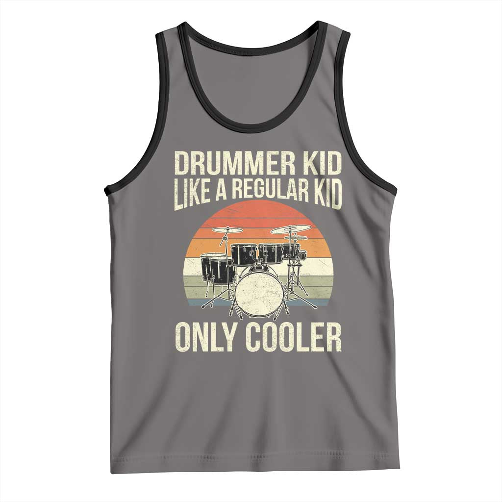 Funny Drummer Kid Tank Top Like A Regular Kid But Cooler Boys Girls Kids - Wonder Print Shop