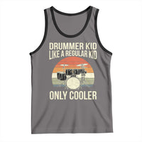 Funny Drummer Kid Tank Top Like A Regular Kid But Cooler Boys Girls Kids - Wonder Print Shop