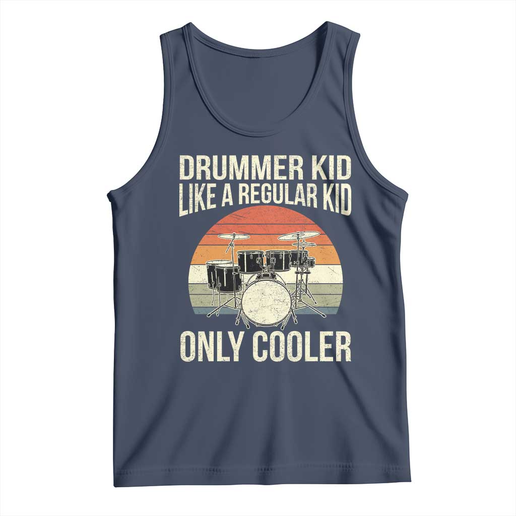 Funny Drummer Kid Tank Top Like A Regular Kid But Cooler Boys Girls Kids - Wonder Print Shop