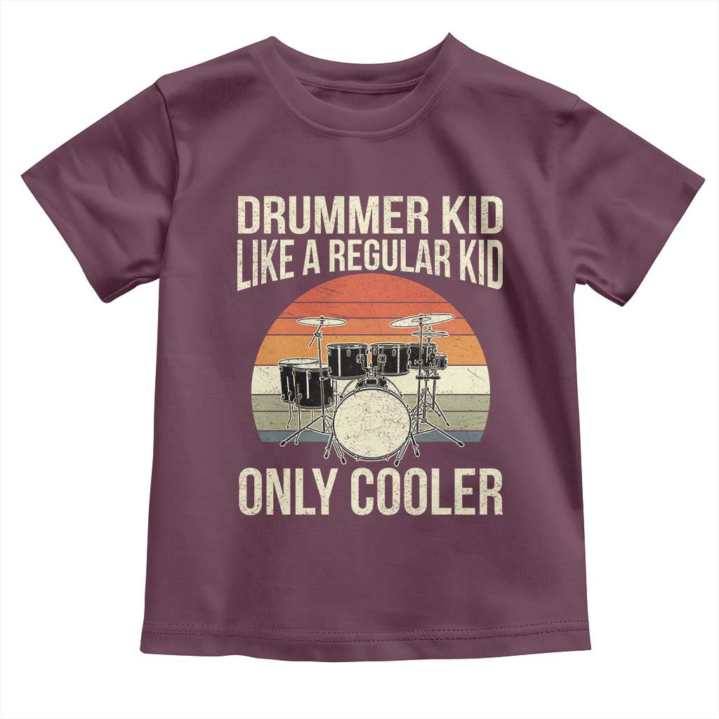 Funny Drummer Kid Toddler T Shirt Like A Regular Kid But Cooler Boys Girls Kids - Wonder Print Shop