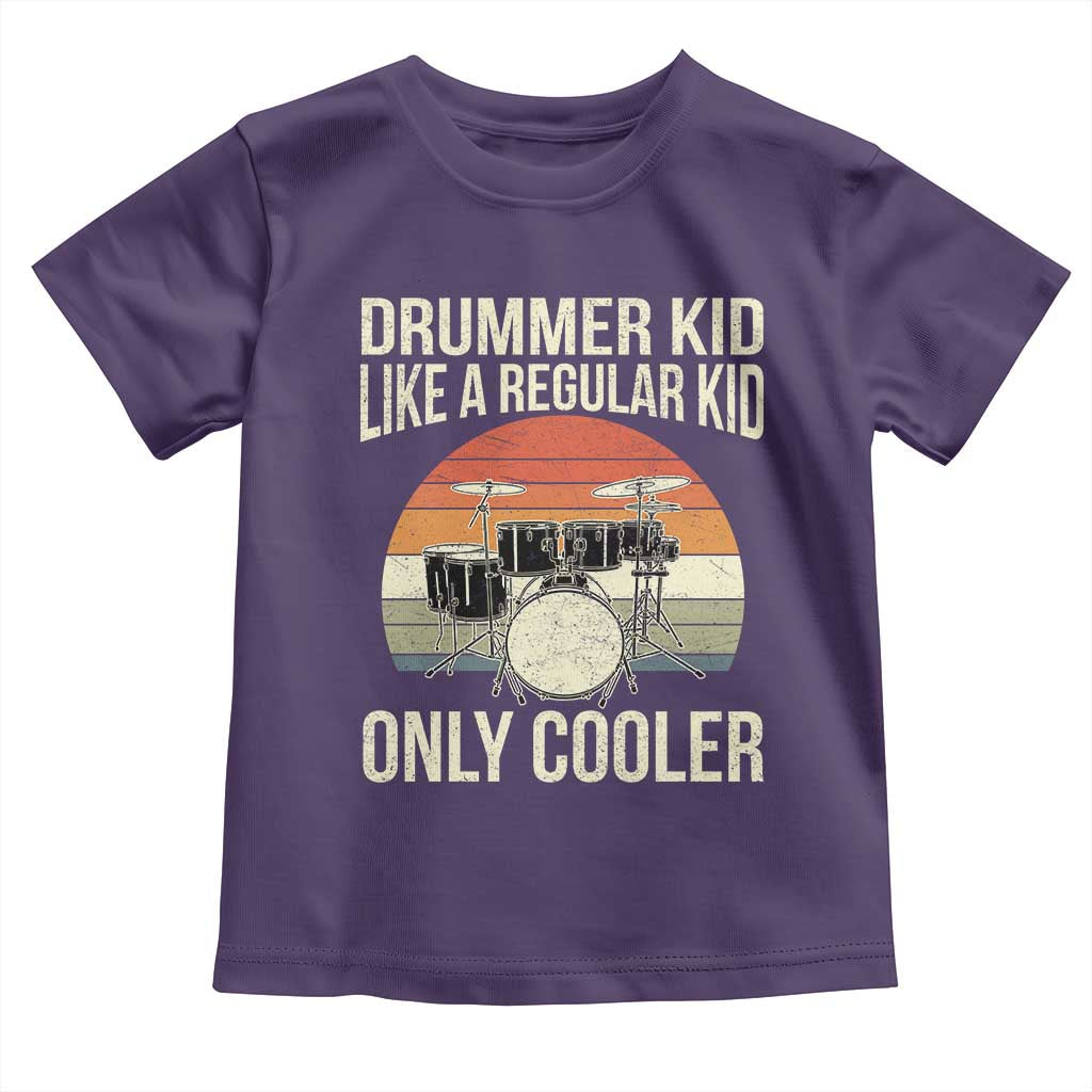 Funny Drummer Kid Toddler T Shirt Like A Regular Kid But Cooler Boys Girls Kids - Wonder Print Shop
