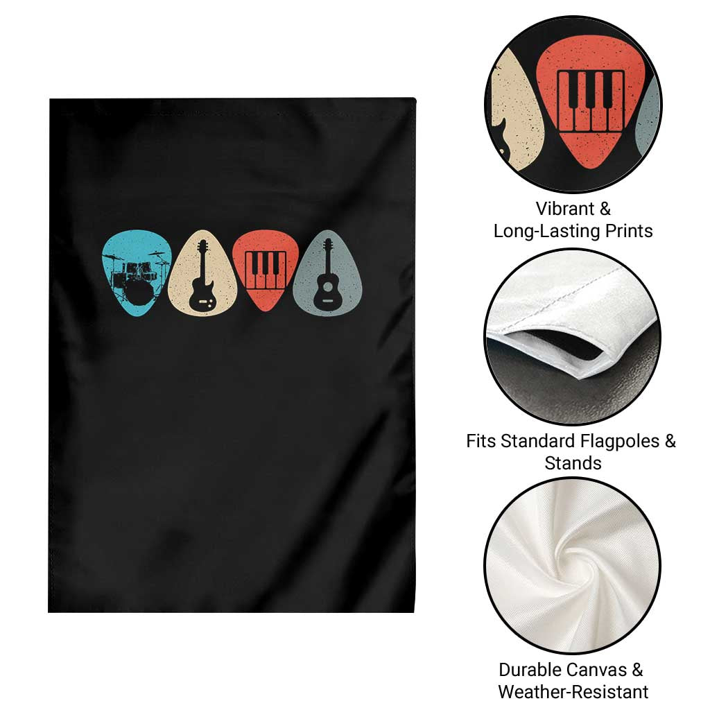 Guitar Pick Garden Flag Retro Music Instrument - Wonder Print Shop