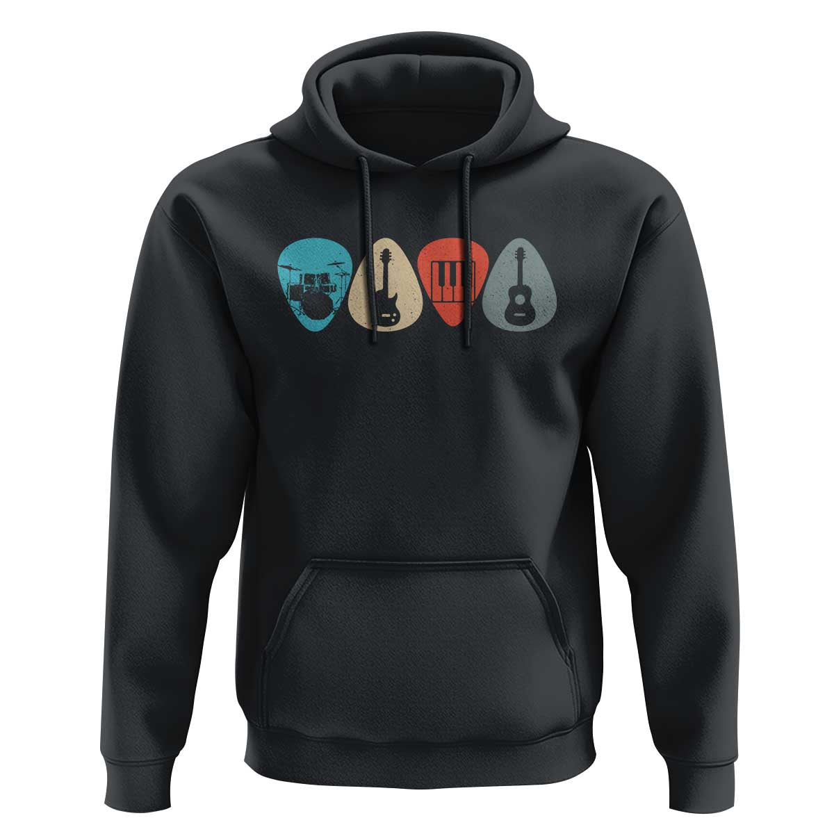 Guitar Pick Hoodie Retro Music Instrument - Wonder Print Shop