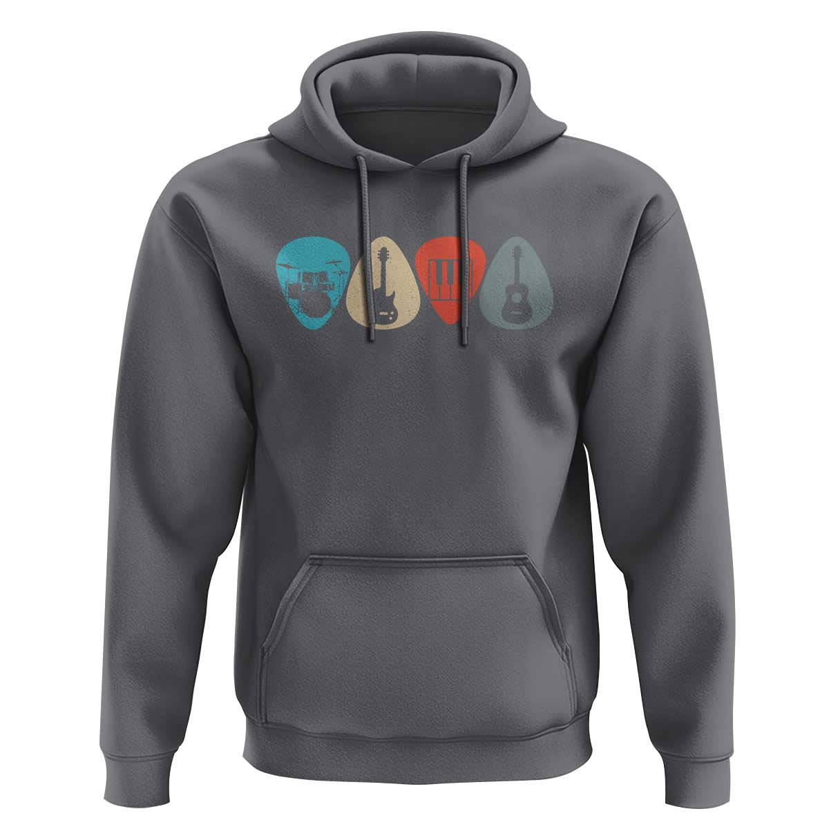 Guitar Pick Hoodie Retro Music Instrument - Wonder Print Shop