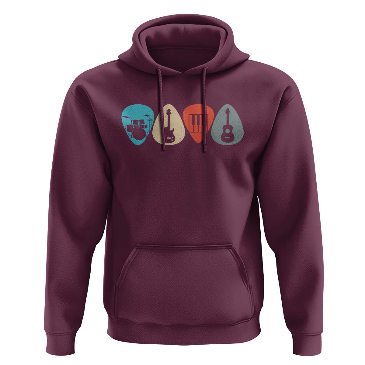 Guitar Pick Hoodie Retro Music Instrument - Wonder Print Shop