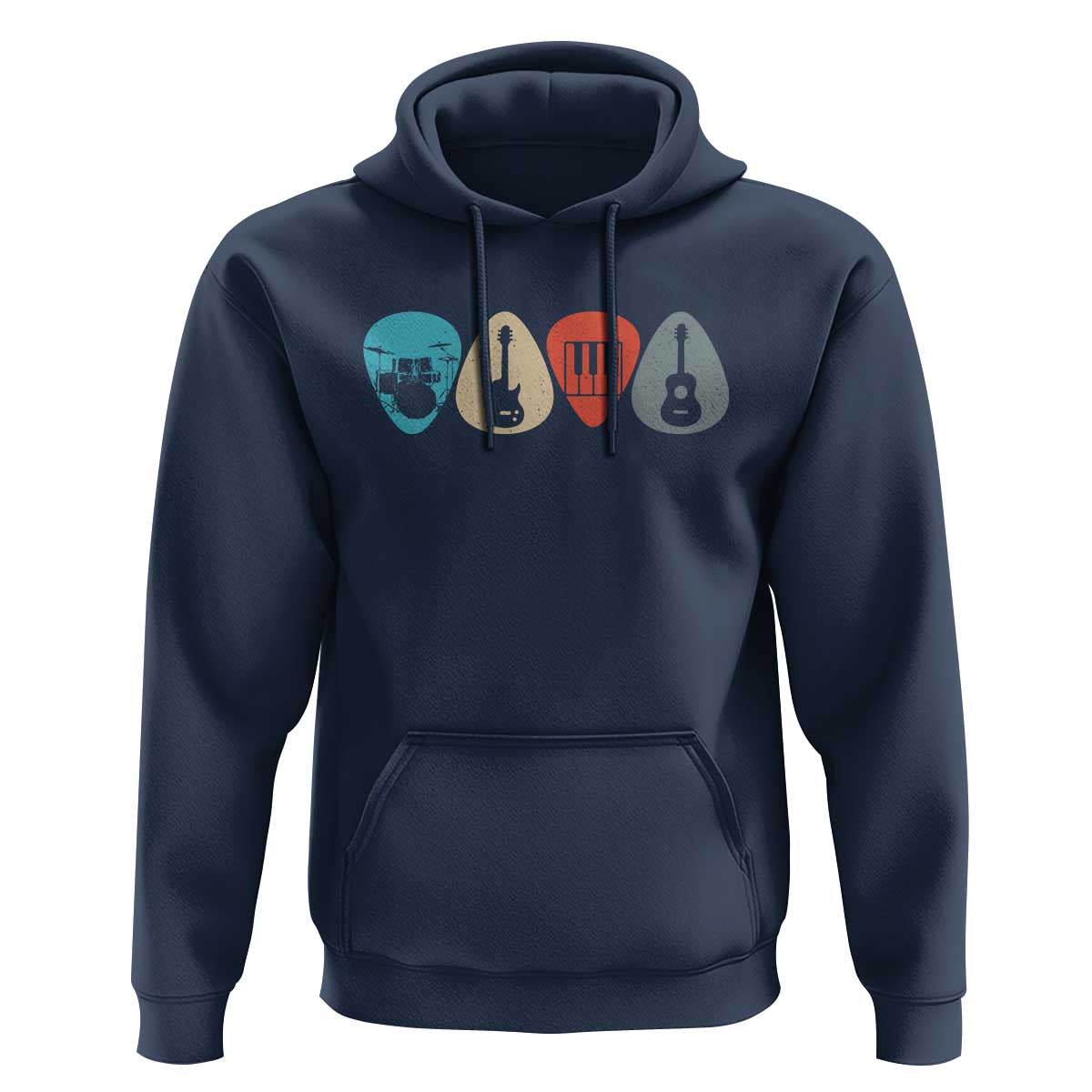 Guitar Pick Hoodie Retro Music Instrument - Wonder Print Shop