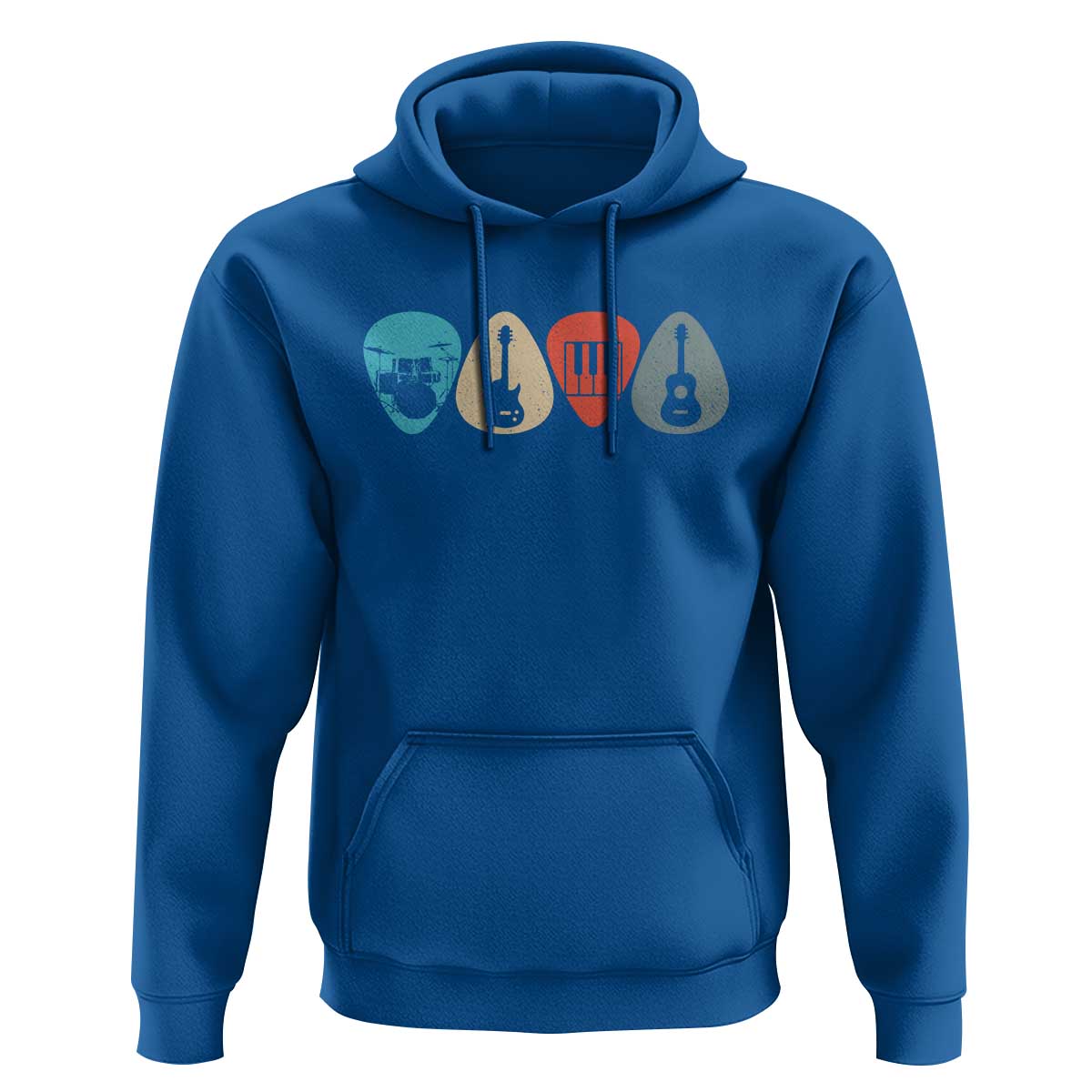 Guitar Pick Hoodie Retro Music Instrument - Wonder Print Shop
