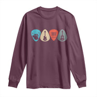 Guitar Pick Long Sleeve Shirt Retro Music Instrument - Wonder Print Shop