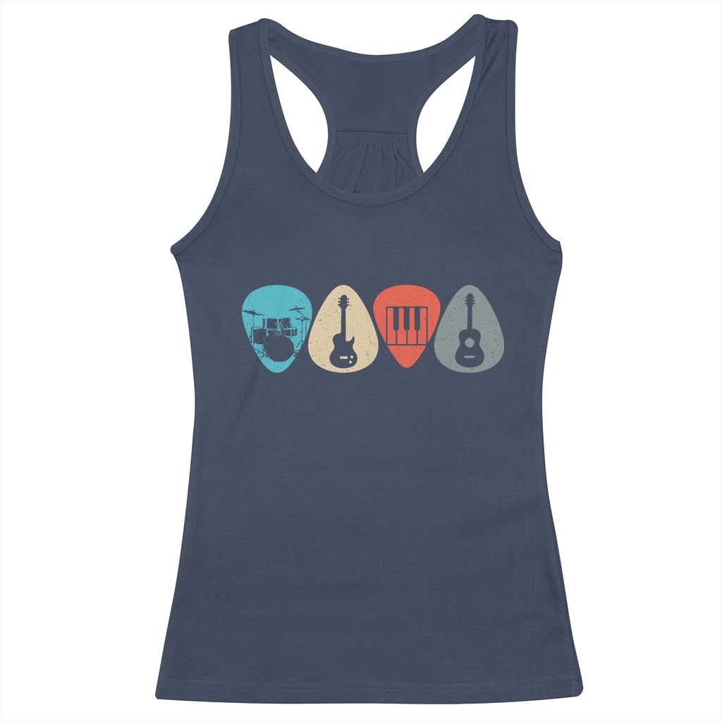 Guitar Pick Racerback Tank Top Retro Music Instrument - Wonder Print Shop