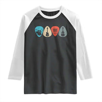 Guitar Pick Raglan Shirt Retro Music Instrument - Wonder Print Shop