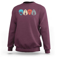 Guitar Pick Sweatshirt Retro Music Instrument - Wonder Print Shop